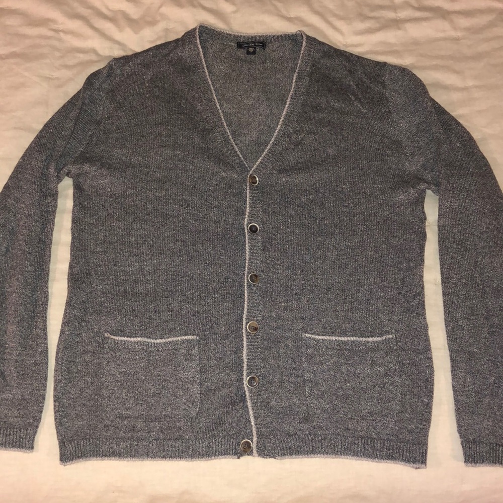 Saks Fifth Avenue Linen Blend Cardigan Sweater L